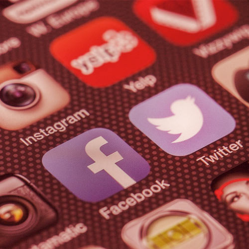 Illustration of social media apps on phone